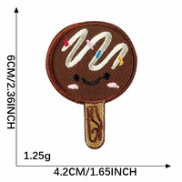 Patch brodé thermocollant à thème alimentaire en sergé, motif crème glacée, cupcake, beignet, biscuits, chocolat, gâteau, bonbons - Grande Vente