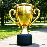 Trophée gonflable géant doré brillant personnalisé, modèle de coupe gonflable pour événements sportifs en plein air, récompenses et promotion marketing