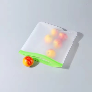 Sacs <span class=keywords><strong>de</strong></span> conservation alimentaire réutilisables pour micro-ondes, en plastique PP/PE avec support en silicone, pochette <span class=keywords><strong>de</strong></span> congélation pour salades et sandwichs - Product Image 5