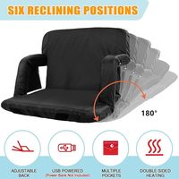 Sièges de stade chauffants portables, coussin inclinable avec accoudoirs, 6 sièges de stade réglables pour les gradins