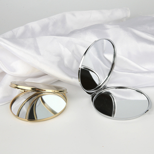 New Ultra Thin Portable Travel Daily 1X/2X <strong>Magnifying</strong> Glass Round Sliver Gold Compact Makeup Folding Round Metal <strong>Mirrors</strong> - Product Image 4