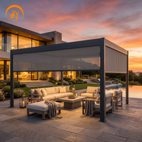 Pergola Bioclimatique en Aluminium Robuste avec Toit à Lames Orientables, Pavillon Extérieur de Luxe Moderne, Mirador avec Écran Rétractable Portable