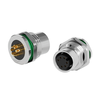 Connecteur circulaire étanche Lshitech M12 IP67 à 6/7/8 broches, mâle, avec écrou de verrouillage frontal, en cuivre, pour communication de données, qualité industrielle