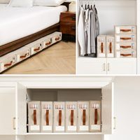 4 packs de rangement pour draps de lit Organisateur pliable Boîte de rangement en lin pour fenêtres (Queen & King Size) Organisateur de draps en lin