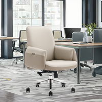 Vente en gros de chaises de bureau modernes à dossier haut en cuir, meubles de bureau, chaise de direction pivotante en cuir
