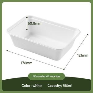 Boîtes à lunch jetables écologiques personnalisées en bagasse de canne à sucre pour l'extérieur - Product Image 6