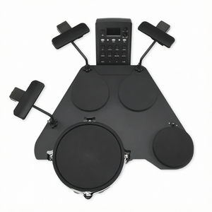 Kit de batterie électronique portable avec peaux de batterie en maille réglables, instrument de percussion léger pour la pratique, idéal pour les backpackers - Product Image 1