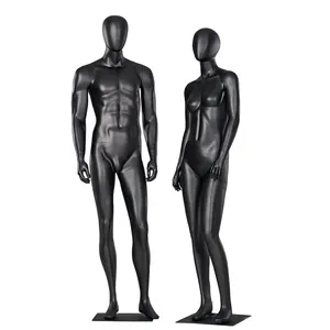 Manequim em pé para homens, manequim preto de fibra de vidro para homens, manequins esportivos de corpo inteiro para homens