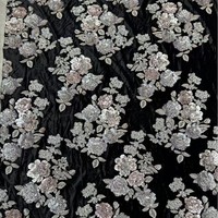 Tissu en velours tricoté à carreaux coréens avec broderie, polyester léger, style chinois, robe Cheongsam en stock