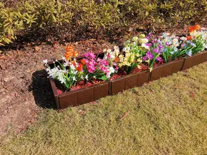 10cmX30cm 10 pièces compose 3 mètres de longueur facile à assembler durable module durable bordure de jardin en métal en 3 couleurs