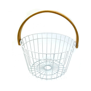 Bột lớp phủ Trái Cây Rau container dây sắt giỏ trái cây giỏ lưu trữ tre xử lý xách tay giỏ trái cây - Product Image 1