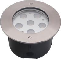Lumière sous-marine encastrée en acier inoxydable 316, diamètre 162 mm, 18 W, RGB, contrôle externe, câble de 3 m, IP68