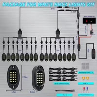 Kit de feux LED tout-terrain blancs pour rochers, étanches IP67, 180 LED, vision nocturne améliorée, éclairage décoratif pour véhicules