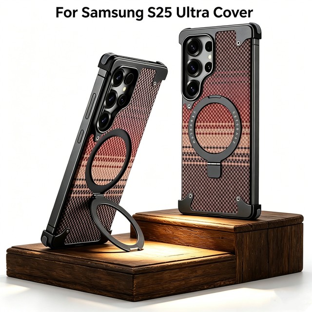 Luxury Design Foldable Business Case for Mobile Phone Carbon Fiber Cover Slim Magnetic for Samsung S25 ultra Cover for Men