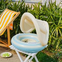 Bouée gonflable pour bébé avec auvent pare-soleil amovible, siège de natation sécurisé pour tout-petits pour le plaisir aquatique estival