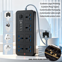 Enchufe de Alimentación Multifunción de 6 Vías, 3 USB, 1 Tipo C, 3M, con Certificación CE ROHS, Suministro de Fábrica