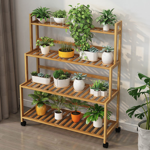 Neuzugang dekorativer sukkulenter grüner Radiespot Bambus-Vorführständer Blumenständer für Garten Wohnzimmer Balkon-Ecke - Product Image 1