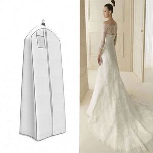 Housse de transport et de rangement personnalisée pour robe de mariée 72 pouces avec soufflet de 20 pouces – Blanc/Gris - Product Image 2