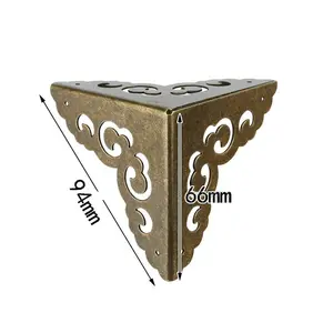 Chinês bronze retro caixa de jóias de canto protector tabela borda canto triângulo canto decorativo