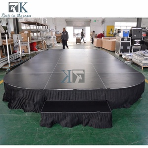Scène portable d'extérieur en aluminium rapide à monter, 4x4 pieds, avec plateforme en bois et structure en treillis, pour événements - Product Image 6