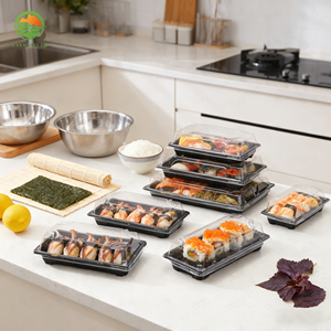 Duy nhất-sử dụng nhựa Sushi <span class=keywords><strong>container</strong></span> siêu thị nhựa thức ăn nhanh Khay sushi Takeaway hộp mẫu có sẵn - Product Image 2