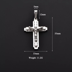 Pendentif Croix de Jésus en Acier Inoxydable Couleur Or, Bijoux Religieux Chrétiens, Accessoires, Cadeau d'Anniversaire - Product Image 2