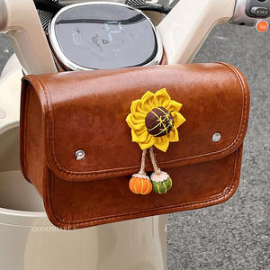 2026 New Pastoral Style Waterproof <b>Front</b> Storage <b>Basket</b> <b>for</b> <b>Bike</b> Electric Bicycle Large Capacity Organizer Hanging Bag - Product Image 1