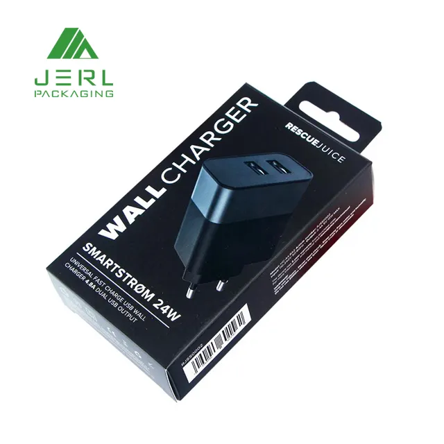 Wholesale Custom USB Charging Head 2 Ports Paper Packaging Box with LOGO