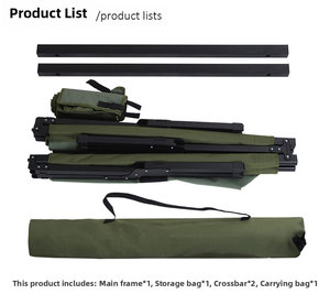<span class=keywords><strong>Lit</strong></span> <span class=keywords><strong>pliant</strong></span> de camping en plein air pour enfants, en tissu Oxford imperméable, avec support en alliage d'aluminium portable - Product Image 4