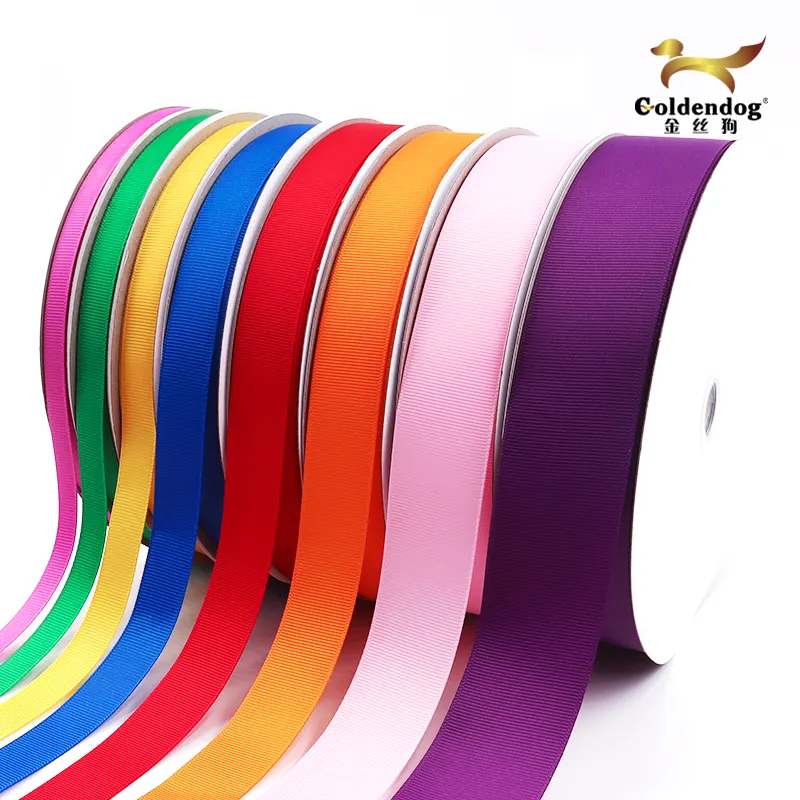 Madolen Pita Grosgrain Reflektif Warna Solid Poliester Grosgrain Kotor Ramah Lingkungan