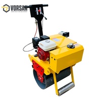 Mini-compacteur vibrant à tambour unique, autoporté, à moteur essence, pour la construction routière