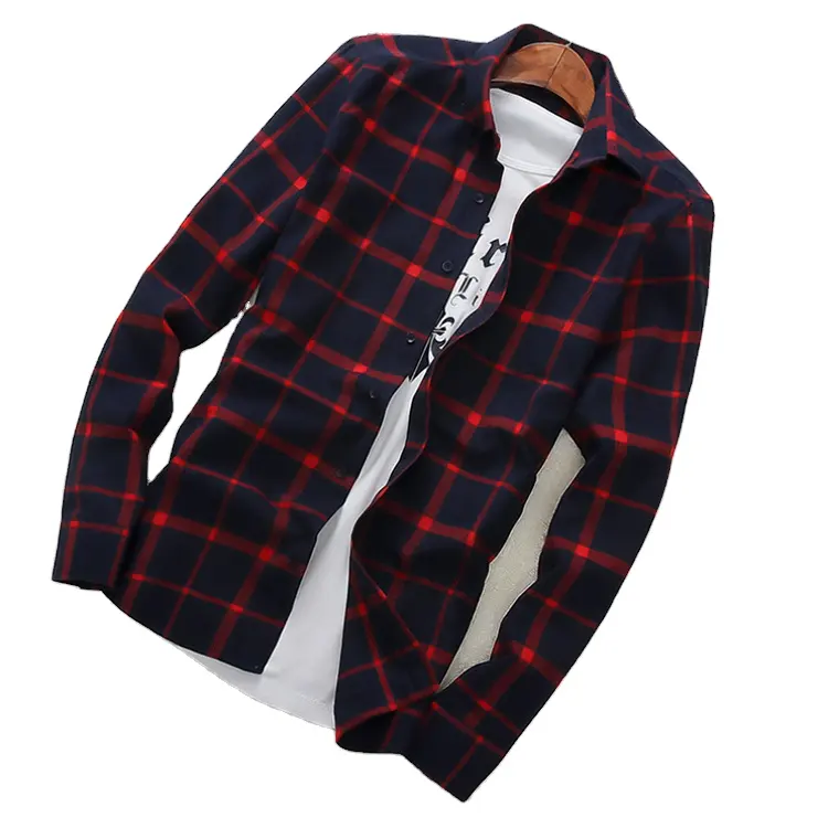 New Pattern Summer Red Black Color Short Sleeve Mens Flannel Check Shirt