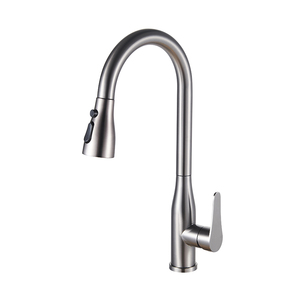 SANIVITAL Rubinetto a Cascata in Acciaio Inox Flessibile, Finitura Nichel Spazzolato, Miscelatore da Cucina Estraibile a Foro Singolo per Interni - Product Image 2
