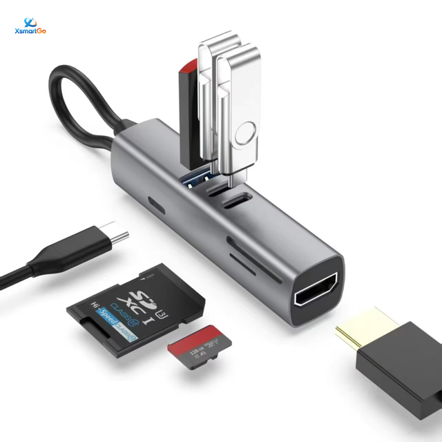 7-in-1 USB C Hub Retractable 4K HDTV Docking Station for Laptop USB 3.0 HDMI