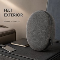 Étui de transport portable pour écouteurs ovales avec doublure douce et extérieur en feutre pour les voyages et le rangement