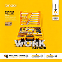 Ensemble d'outils à douilles DINGQI de 114 pièces |   Kit de clés à cliquet robustes et de clés mixtes avec embouts de tournevis |   Réparation automobile
