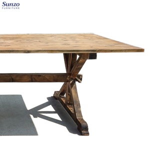 Mesa Rústica de Estilo Campestre con Patas Desmontables, Mesa de Comedor de Madera de Pino Sólido para <span class=keywords><strong>Banquetes</strong></span> de Boda <span class=keywords><strong>y</strong></span> Alquiler para Eventos - Product Image 5