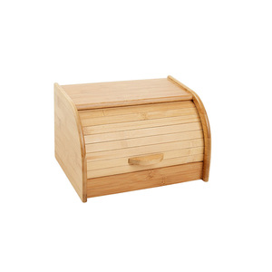 Factory wholesale bamboo and wooden bread boxes, roll-top food storage boxes, <b>kitchen</b> bamboo storage boxes - Product Image 4
