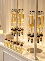 Support rotatif argenté pour distributeur de parfum avec 6 flacons de 375 ml pour présentation et décorations de fête