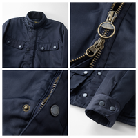 Veste de moto pour homme résistante à l'usure, cirée, à simple boutonnage, avec plusieurs poches, vêtement d'extérieur chaud pour l'hiver