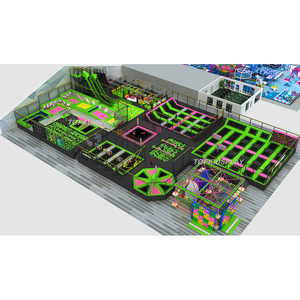 Grand parc de trampolines, <span class=keywords><strong>parkour</strong></span>, saut à l'élastique, équipement de parc de trampolines intérieur avec parcours Ninja pour adultes - Product Image 1