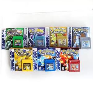Boîte de détail Pokemoned 7 couleurs cristal <span class=keywords><strong>bleu</strong></span> jaune <span class=keywords><strong>rouge</strong></span> vert argent or carte de jeu pour carte vidéo GBC - Product Image 1