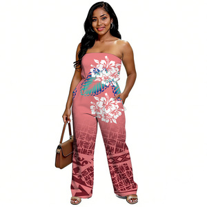 Nuevo <span class=keywords><strong>Mono</strong></span> Sexy sin Tirantes para Mujer <span class=keywords><strong>Talla</strong></span> <span class=keywords><strong>Grande</strong></span> 7XL 2026, Estampado de Hibisco Polinesio Personalizado por Sublimación, <span class=keywords><strong>Mono</strong></span> sin Tirantes de Alta Calidad para Dama - Product Image 5