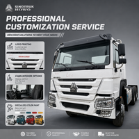 Camion tracteur diesel HOWO 371 6x4 Euro 3 d'occasion avec écran tactile et caméra arrière, remis à neuf, à vendre