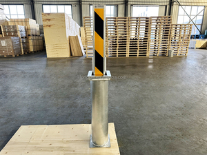 Poteau de sécurité télescopique en acier robuste à verrouillage automatique, galvanisé, pour protection de voie d'accès encastrée - Product Image 2