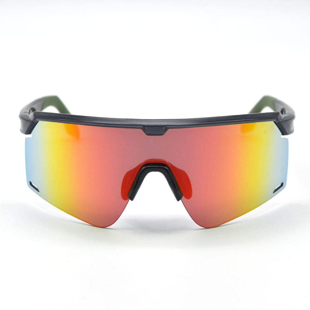 Sifier kacamata hitam olahraga lensa dasar 600 kacamata hitam olahraga UV  untuk lari bersepeda memancing bingkai TR90 biru dan kuning