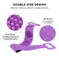 Ceinture de massage exfoliante double face en silicone pour le dos, extra longue, pour la douche, pour adultes, vente en gros