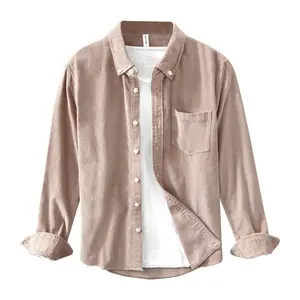 Camisa de manga longa masculina, estilo minimalista, cor sólida, solta, casual, grande, jaqueta