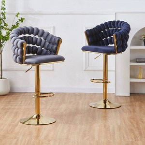 Modern Simple Household <strong>Bar</strong> Chair Set of 2 High <strong>Stool</strong> Front Desk Velvet Rattan <strong>Stools</strong> Swivel <strong>Adjustable</strong> <strong>Height</strong> <strong>Bar</strong> <strong>Stool</strong> - Product Image 5