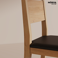 Chaise de salle à manger NORYA en chêne massif blanc, style minimaliste italien, fauteuil de luxe en cuir véritable pour salle à manger de villa moderne